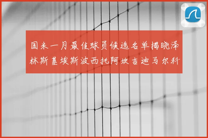 国米一月最佳球员候选名单揭晓泽林斯基埃斯波西托阿坎吉迪马尔科争夺荣誉